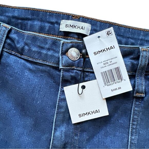 NWT SIMKHAI River Cargo Dark Wash Denim Blue Jeans Size 31 - Picture 7 of 13